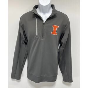 Antigua Illinois Fighting Illini NCAA Genuine Men's 1/4 Zip Jacket Size Medium